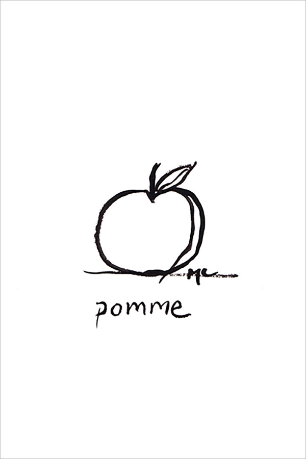 Apple black and white illustration drawing